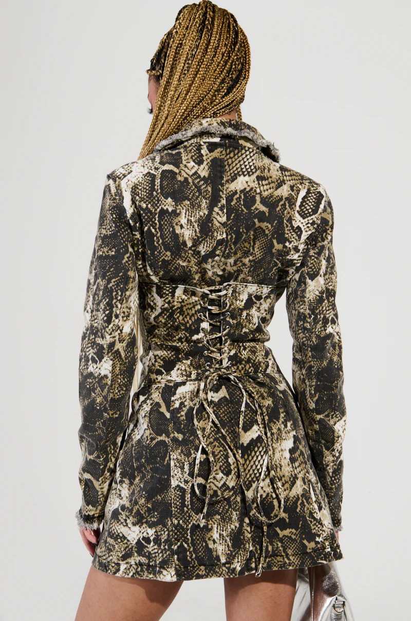 FEELIN EXOTIC SNAKE PRINT BLAZER DRESS - Image 5