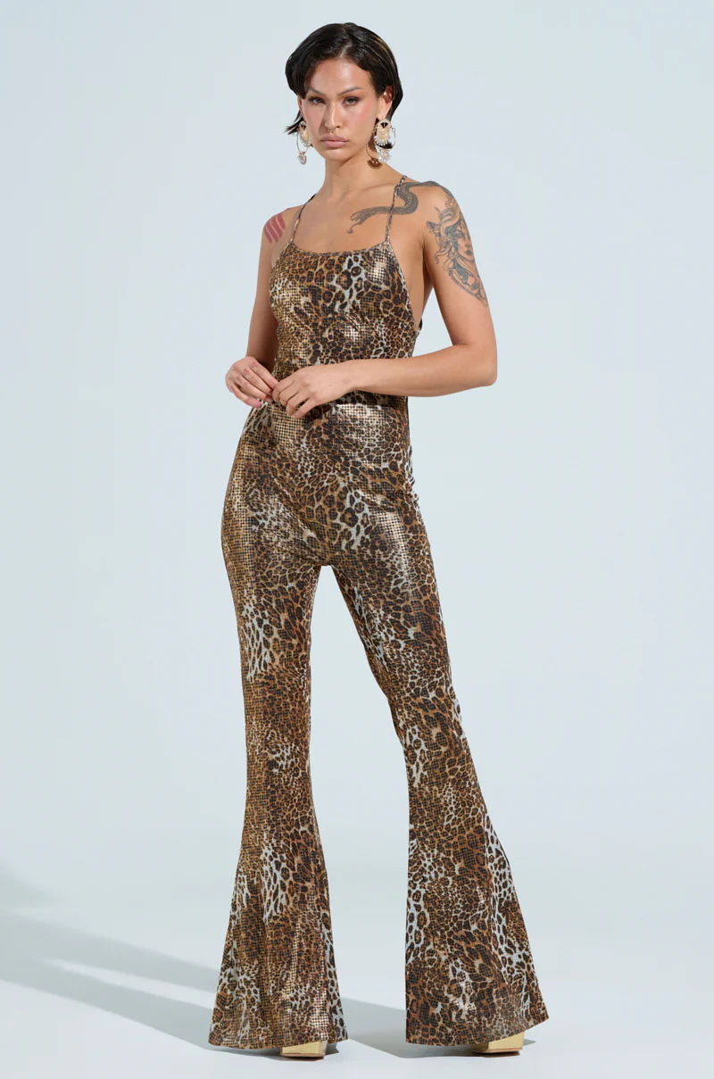 FEELIN FINE LEOPARD PRINT JUMPSUIT - Image 2