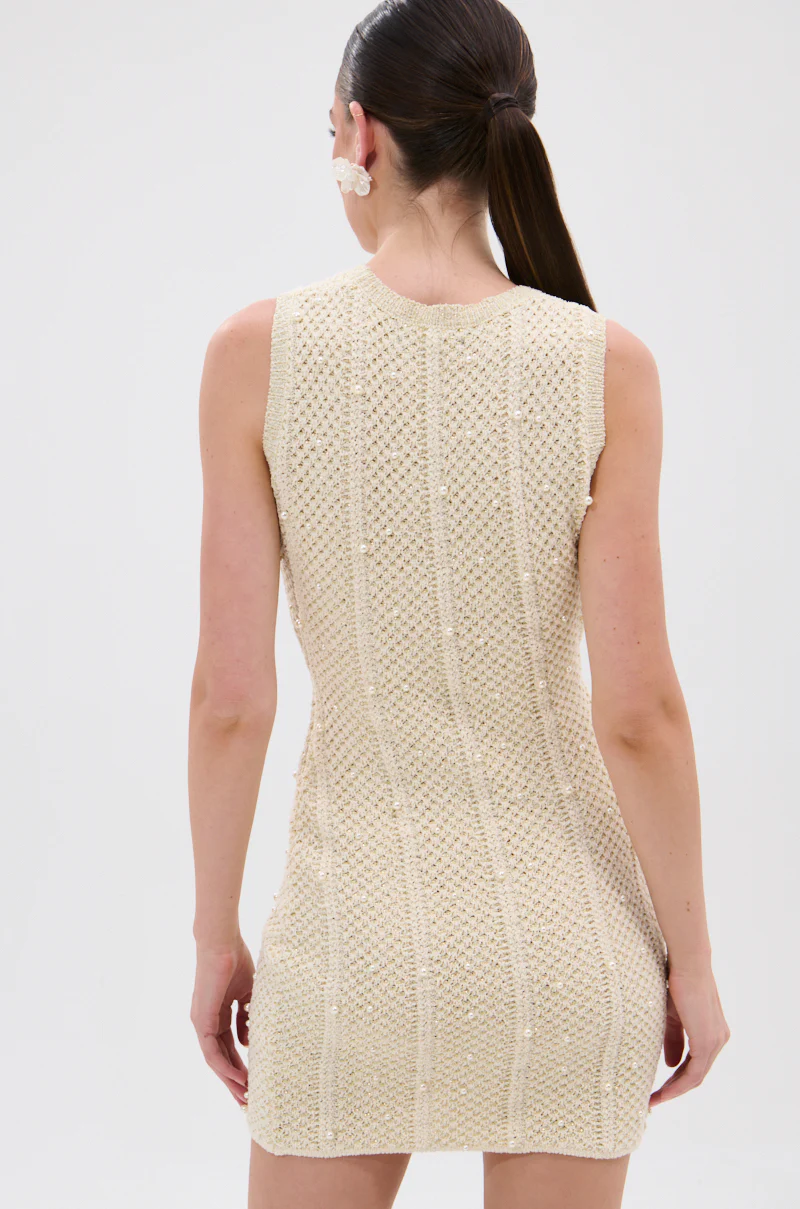 FEELIN SWEET KNIT SWEATER DRESS WITH PEARLS - Image 4