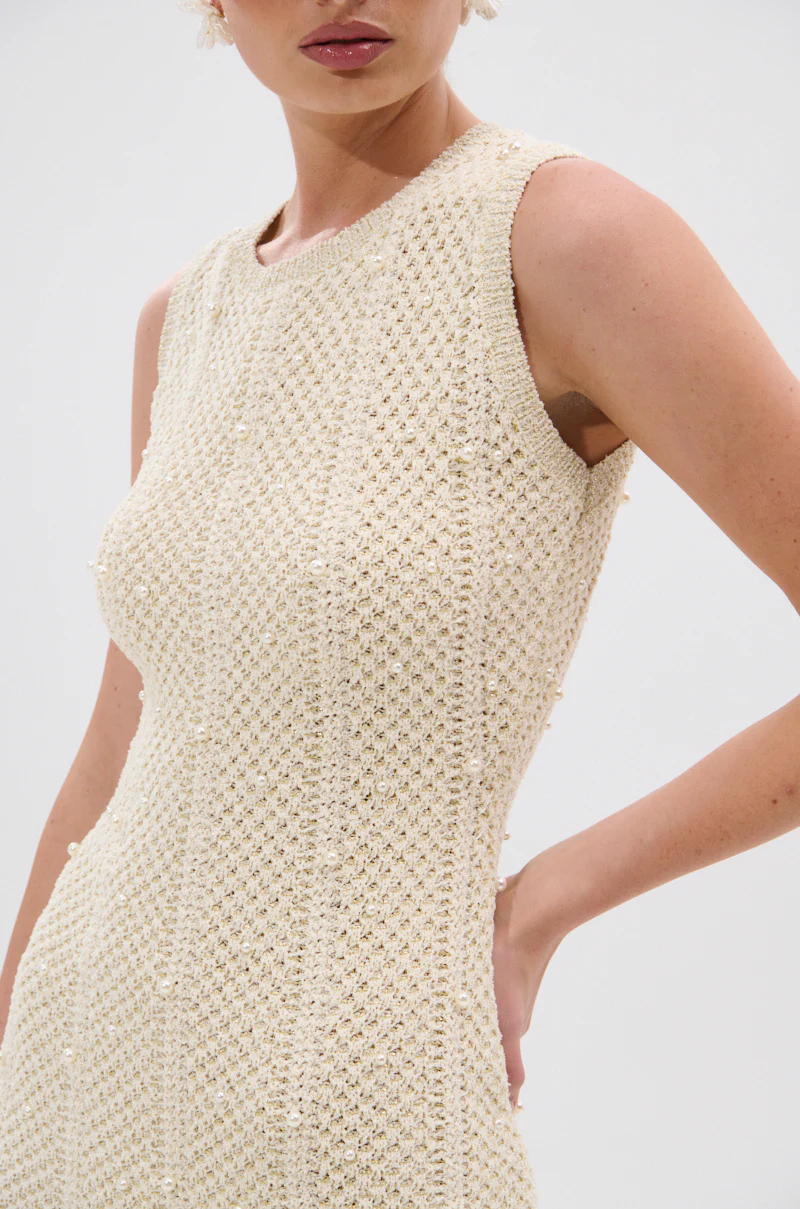 FEELIN SWEET KNIT SWEATER DRESS WITH PEARLS - Image 9