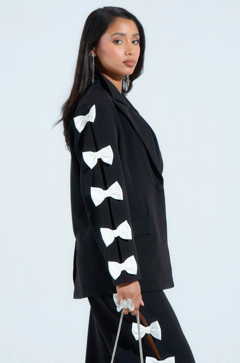 FEELING CUTE BOW DETAIL BLAZER - Image 4
