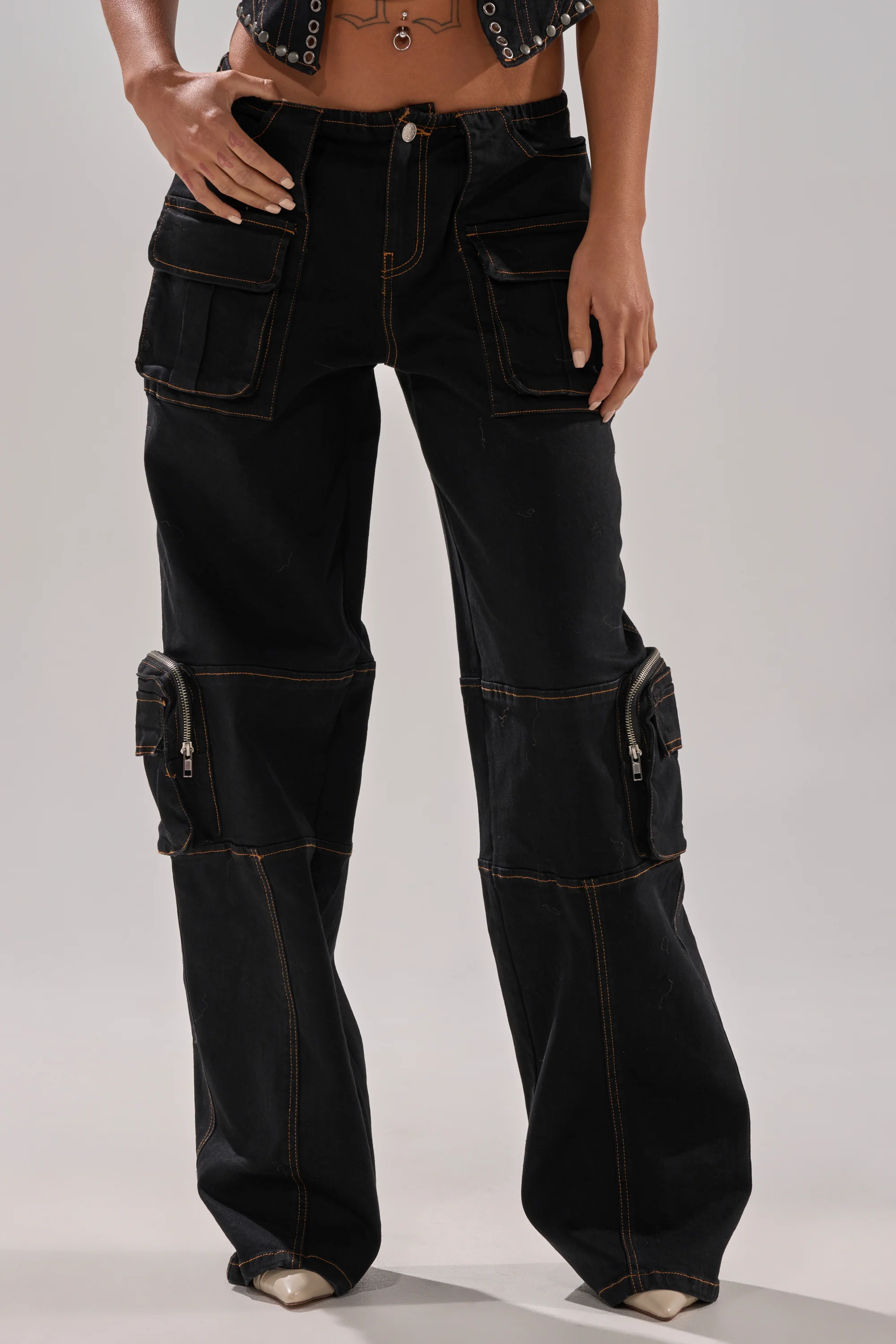 FEELING FRISKY CARGO DENIM PANT - Image 3
