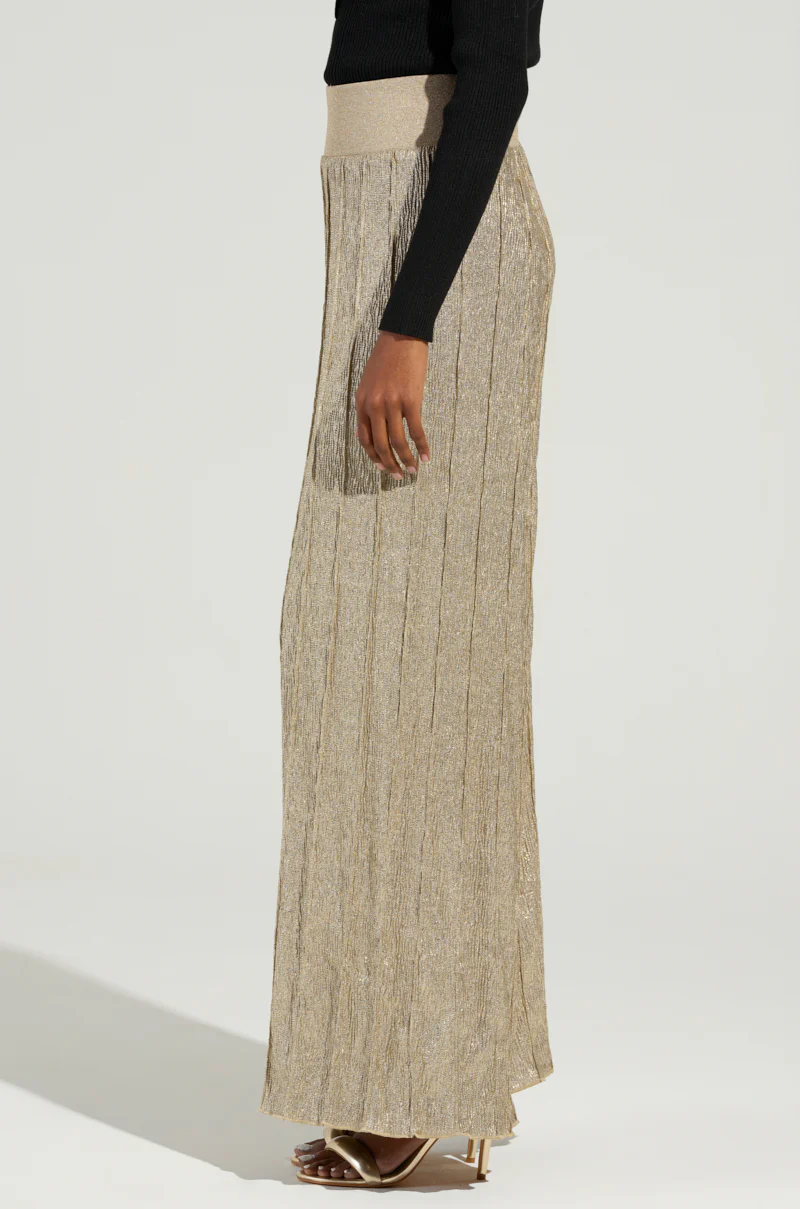 FEELING GODLY PLEATED HIGH WAIST PANT IN GOLD - Image 2