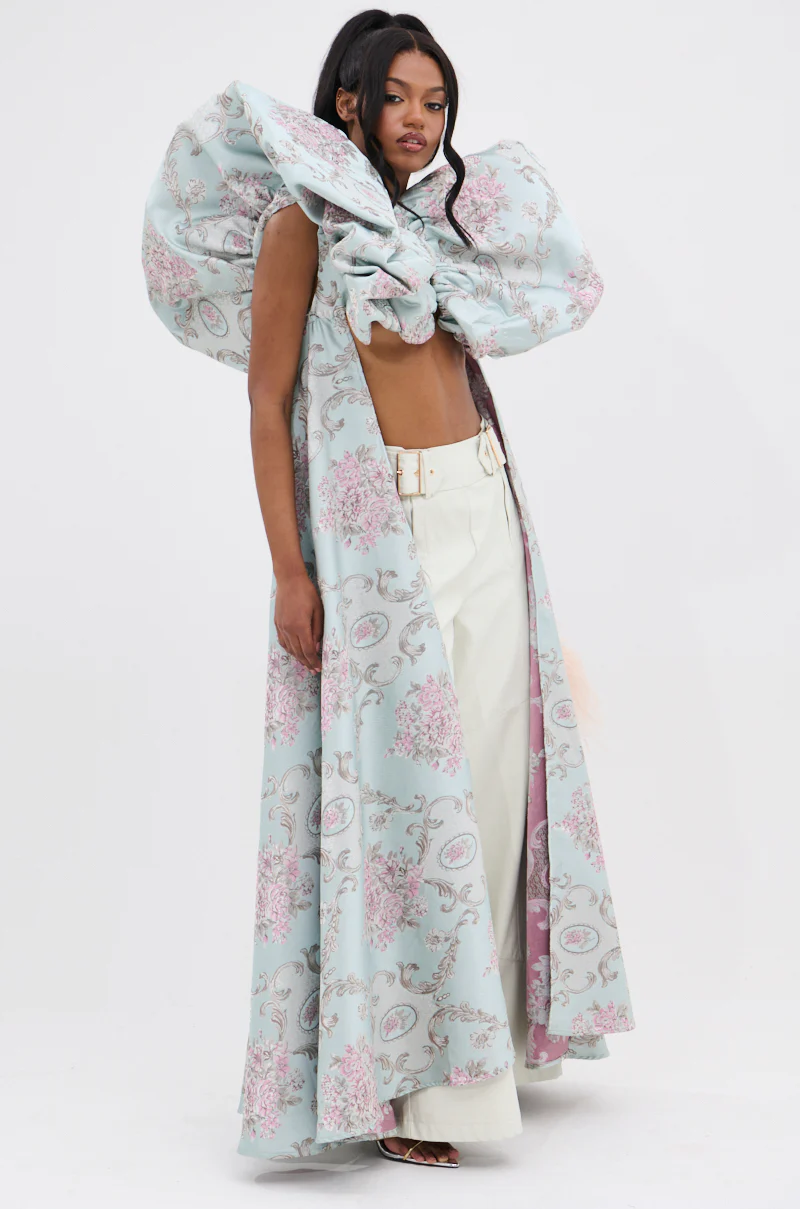 FEELING HEAVENLY BROCADE SHORT SLEEVE BLOUSE - Image 2