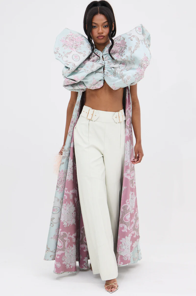 FEELING HEAVENLY BROCADE SHORT SLEEVE BLOUSE - Image 3