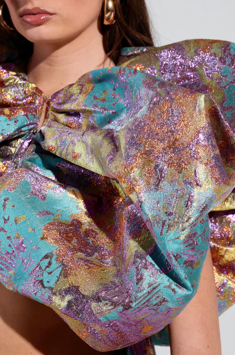 FEELING HEAVENLY BROCADE SHORT SLEEVE BLOUSE - Image 6