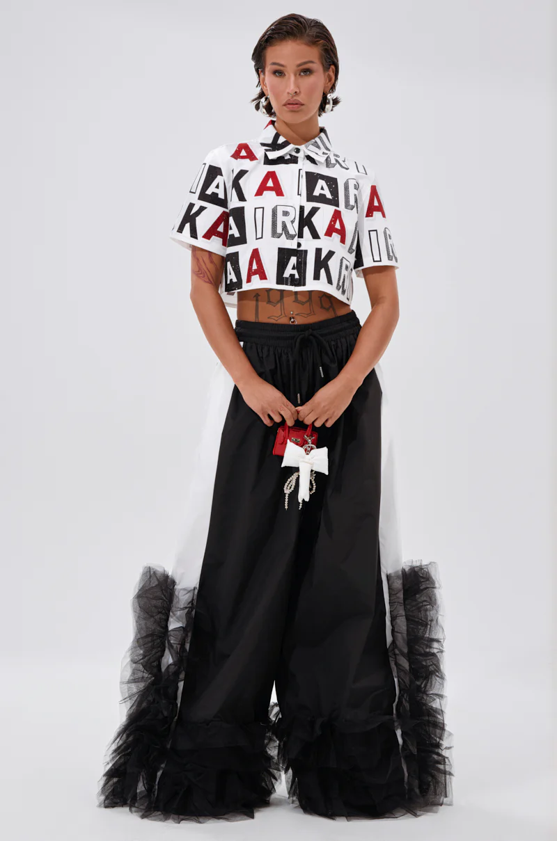 FEELING LIKE A BOSS TRACK PANT WITH TULLE TRIM - Image 5