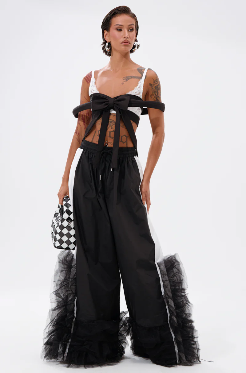 FEELING LIKE A BOSS TRACK PANT WITH TULLE TRIM - Image 7