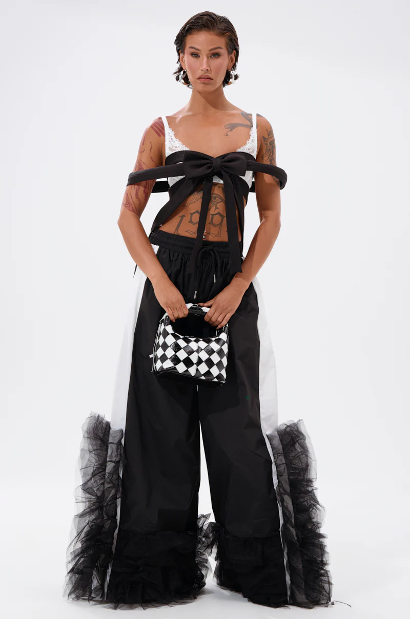 FEELING LIKE A BOSS TRACK PANT WITH TULLE TRIM - Image 8