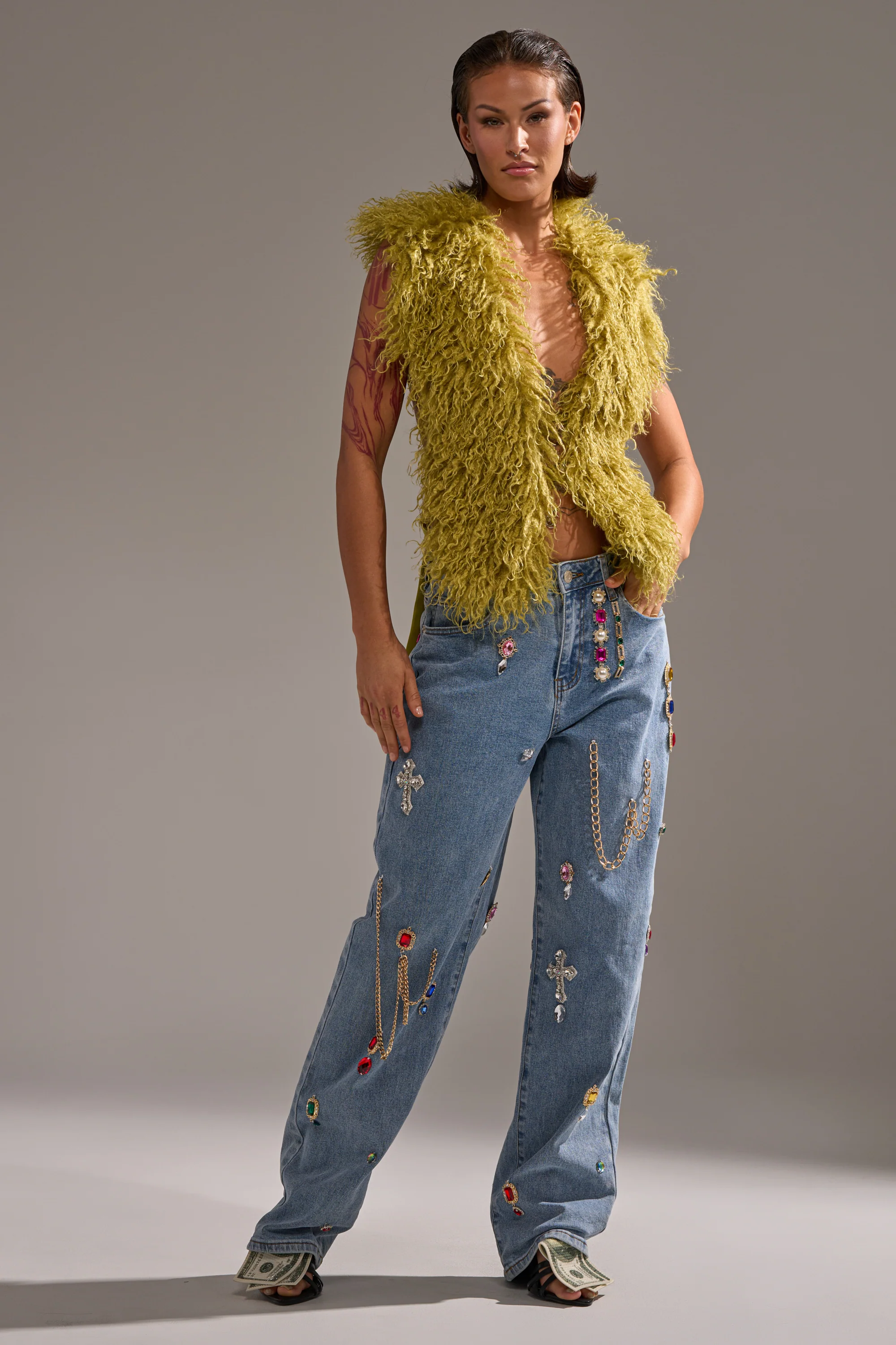 FEELING THE DIFFERENCE EMBELLISHED RELAXED DENIM - Image 8