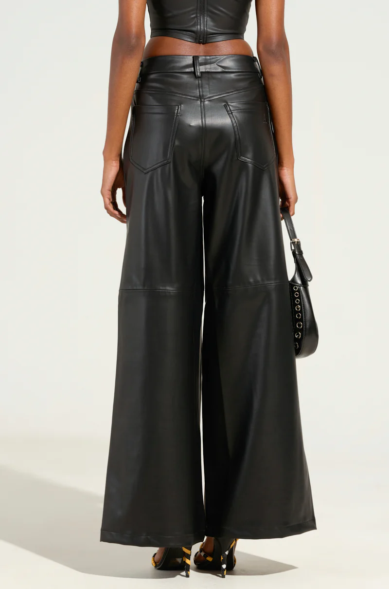 FEELS LIKE BUTTER FAUX LEATHER WIDE LEG PANTS - Image 5