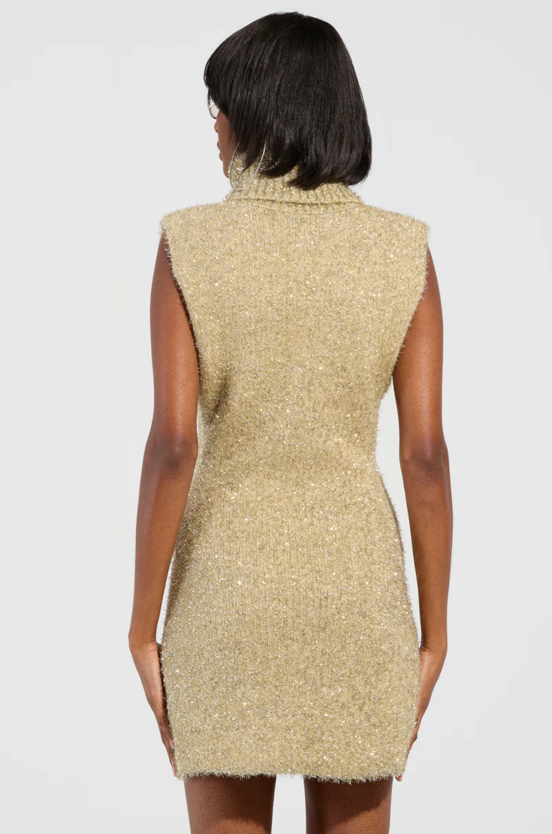 FELT A SPARK KNIT GLITTER MINI DRESS - Image 3