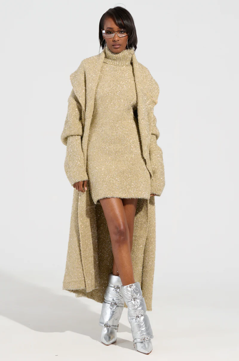 FELT A SPARK KNIT GLITTER MINI DRESS - Image 5