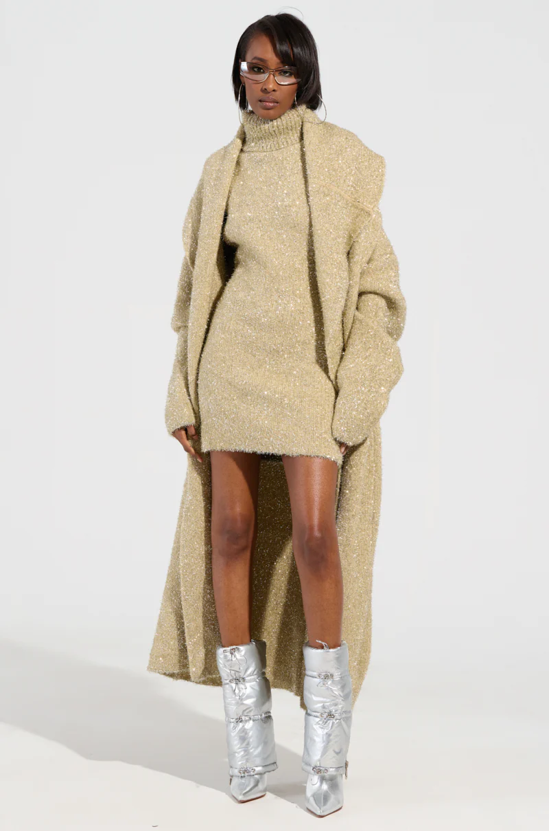 FELT A SPARK KNIT GLITTER MINI DRESS - Image 6