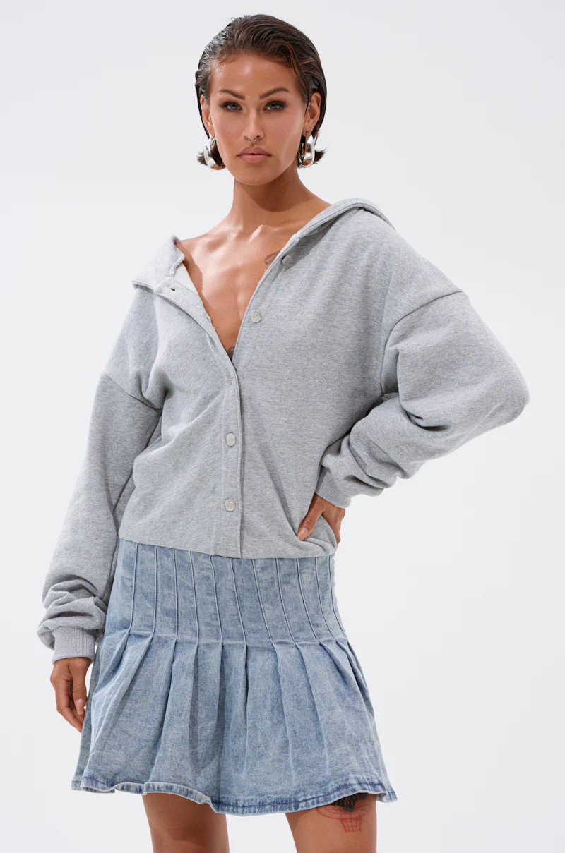 FELT CUTE SWEATSHIRT DENIM MINI DRESS - Image 5