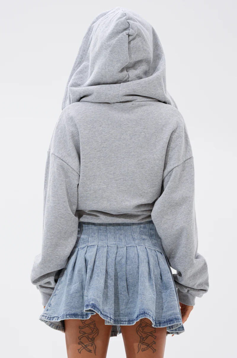 FELT CUTE SWEATSHIRT DENIM MINI DRESS - Image 8