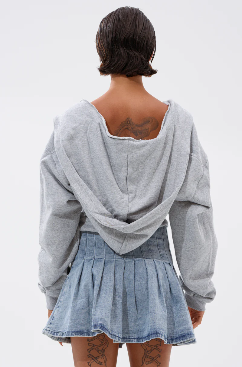 FELT CUTE SWEATSHIRT DENIM MINI DRESS - Image 9