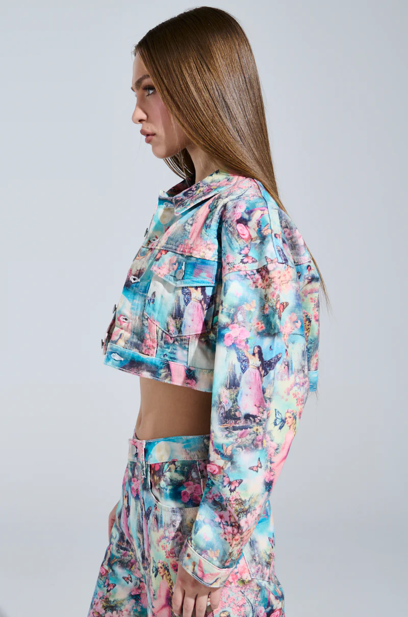 FEMALE FANTASY PRINTED DENIM JACKET - Image 3