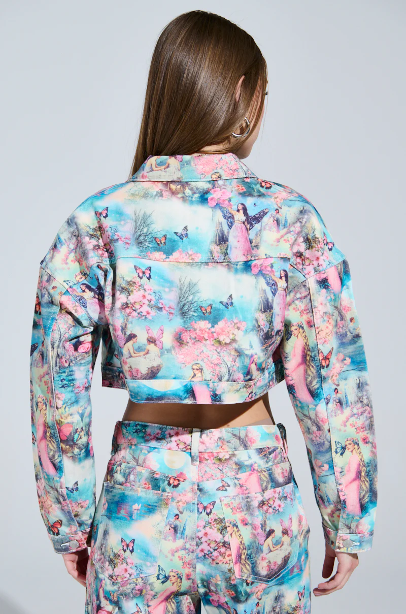 FEMALE FANTASY PRINTED DENIM JACKET - Image 4
