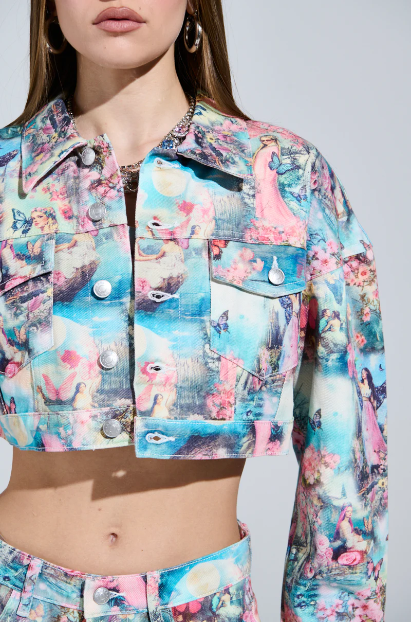 FEMALE FANTASY PRINTED DENIM JACKET - Image 7