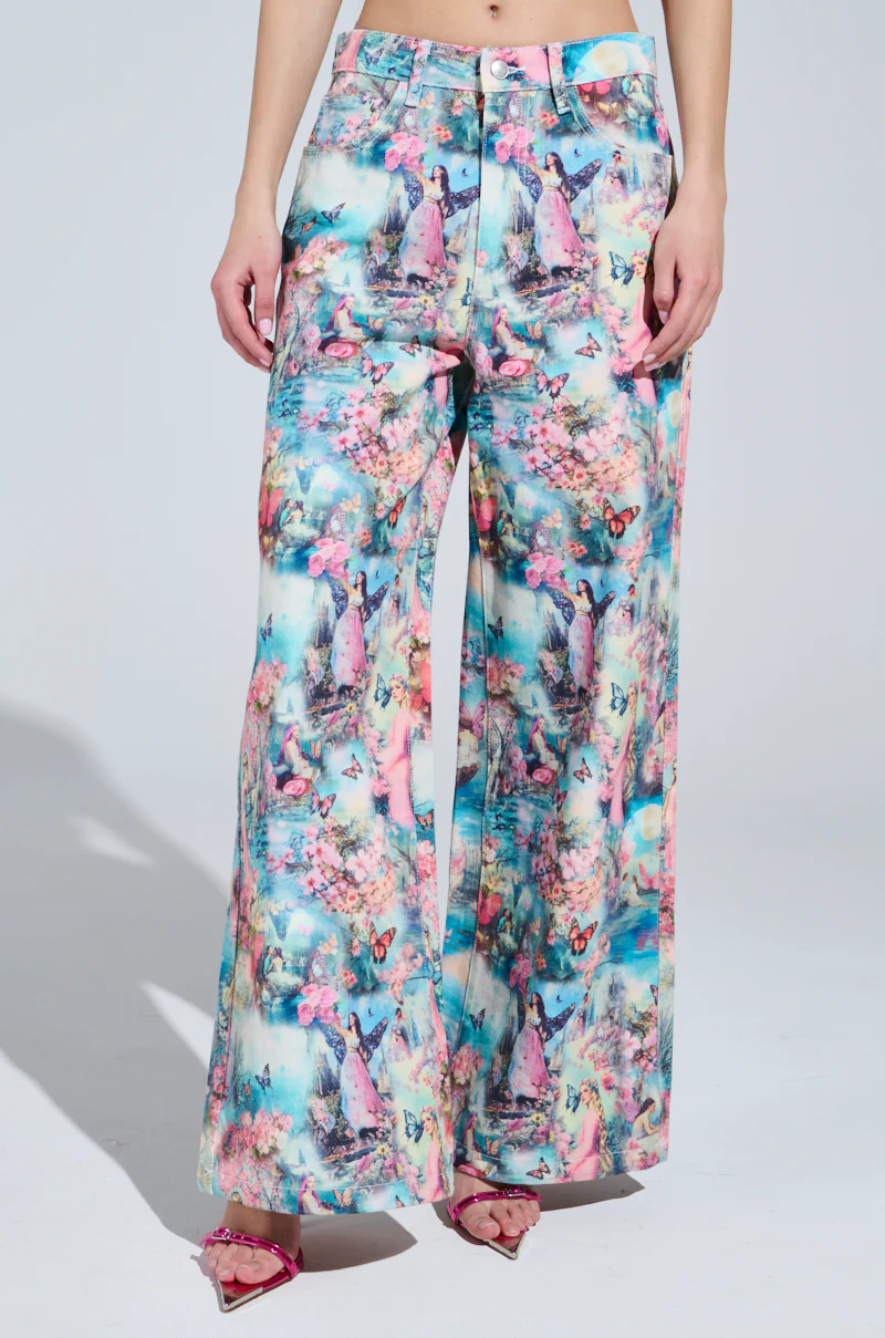 FEMALE FANTASY PRINTED DENIM PANTS - Image 3