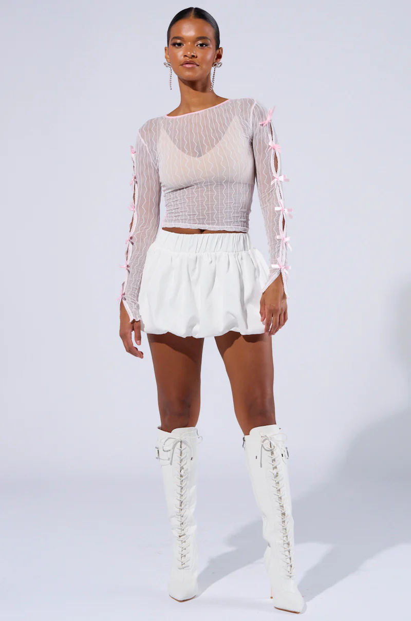 FEMININE DESIRES LONG SLEEVE TOP IN LIGHT PINK - Image 8