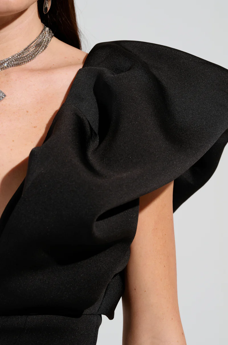 FEMME ENERGY SCUBA BLOUSE IN BLACK - Image 5