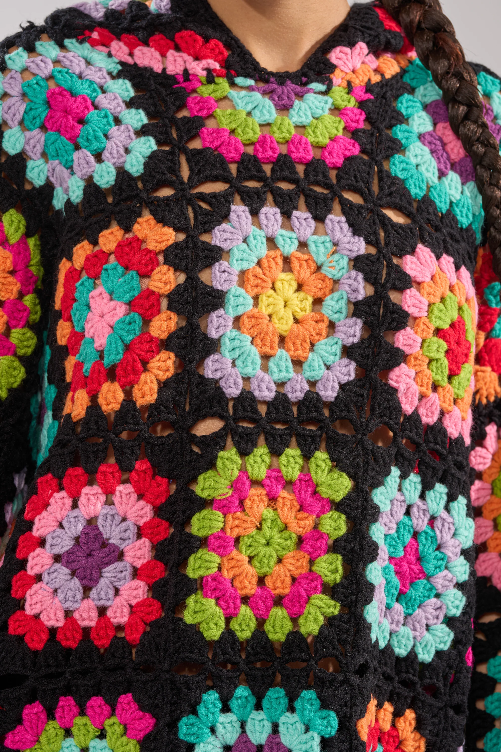 FESTIVAL GIRLY OVERSIZED CROCHET SWEATSHIRT IN MULTI - Image 13