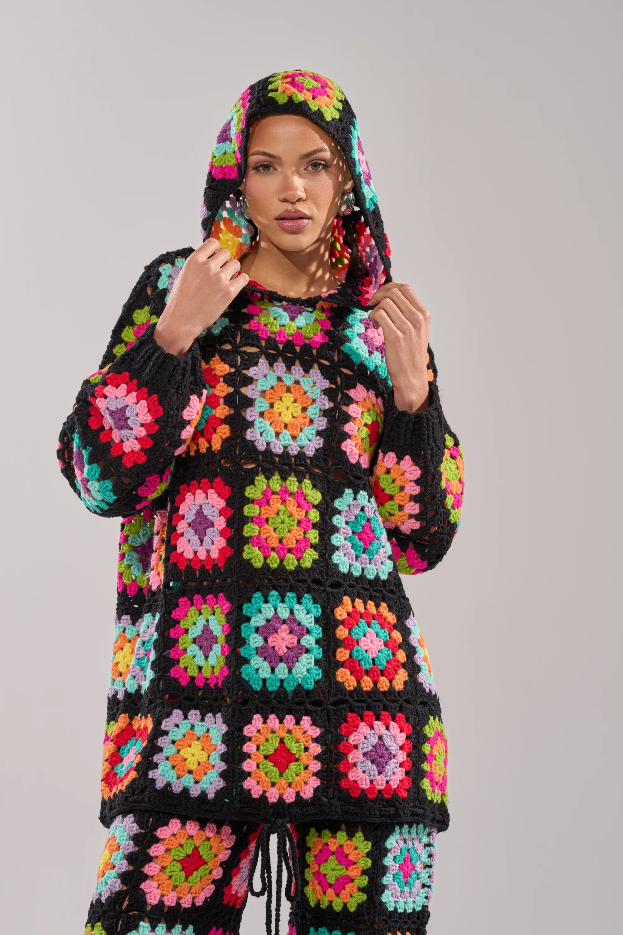 FESTIVAL GIRLY OVERSIZED CROCHET SWEATSHIRT IN MULTI - Image 5