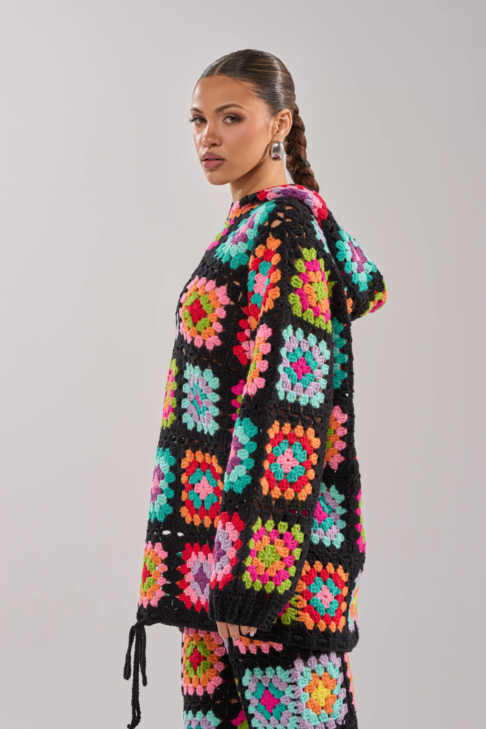 FESTIVAL GIRLY OVERSIZED CROCHET SWEATSHIRT IN MULTI - Image 7