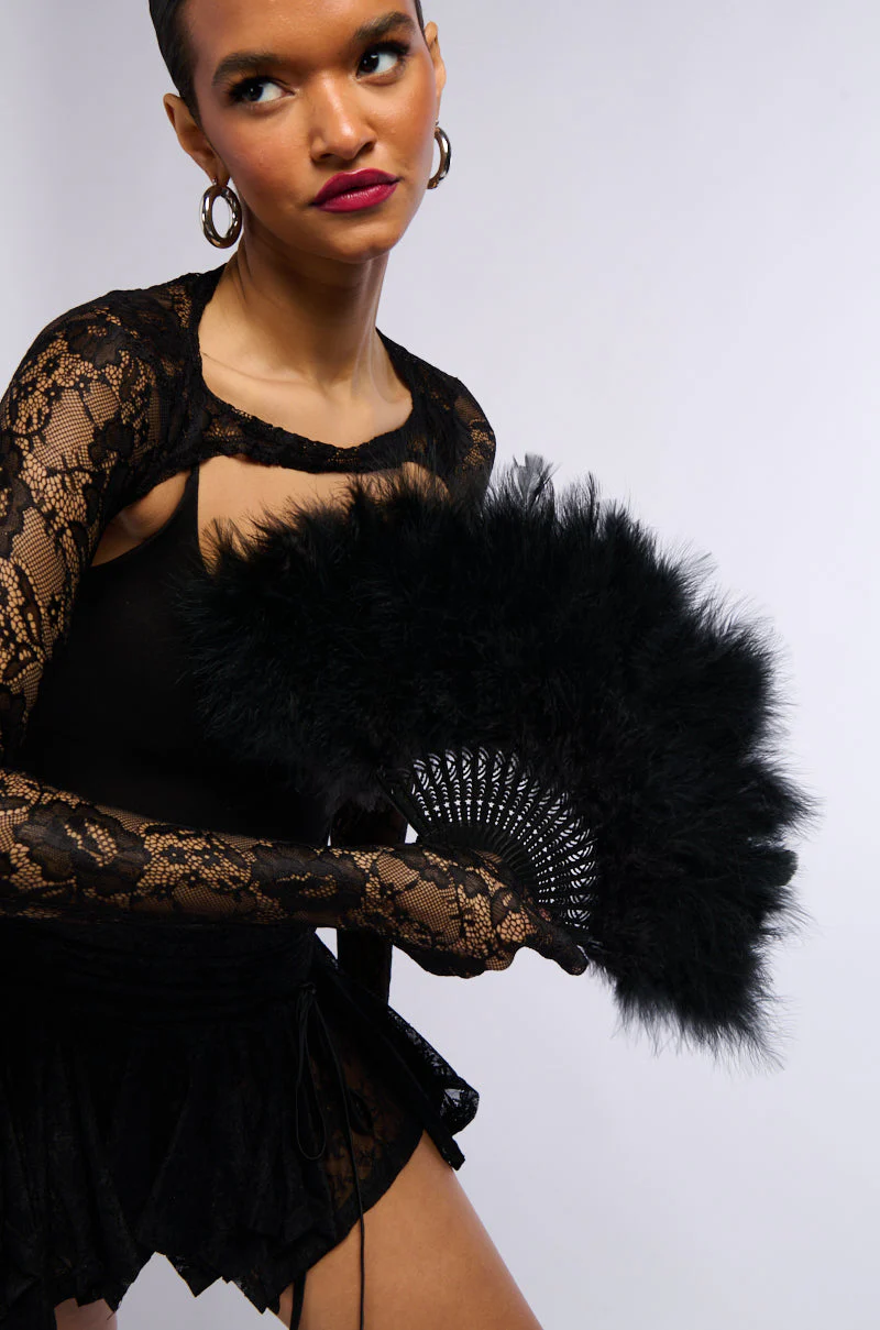 FIND LESS FEATHER FAN IN BLACK - Image 2