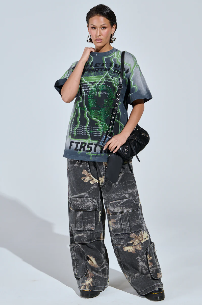 FIRST ONE HERE OVERSIZED GRAPHIC TEE - Image 6
