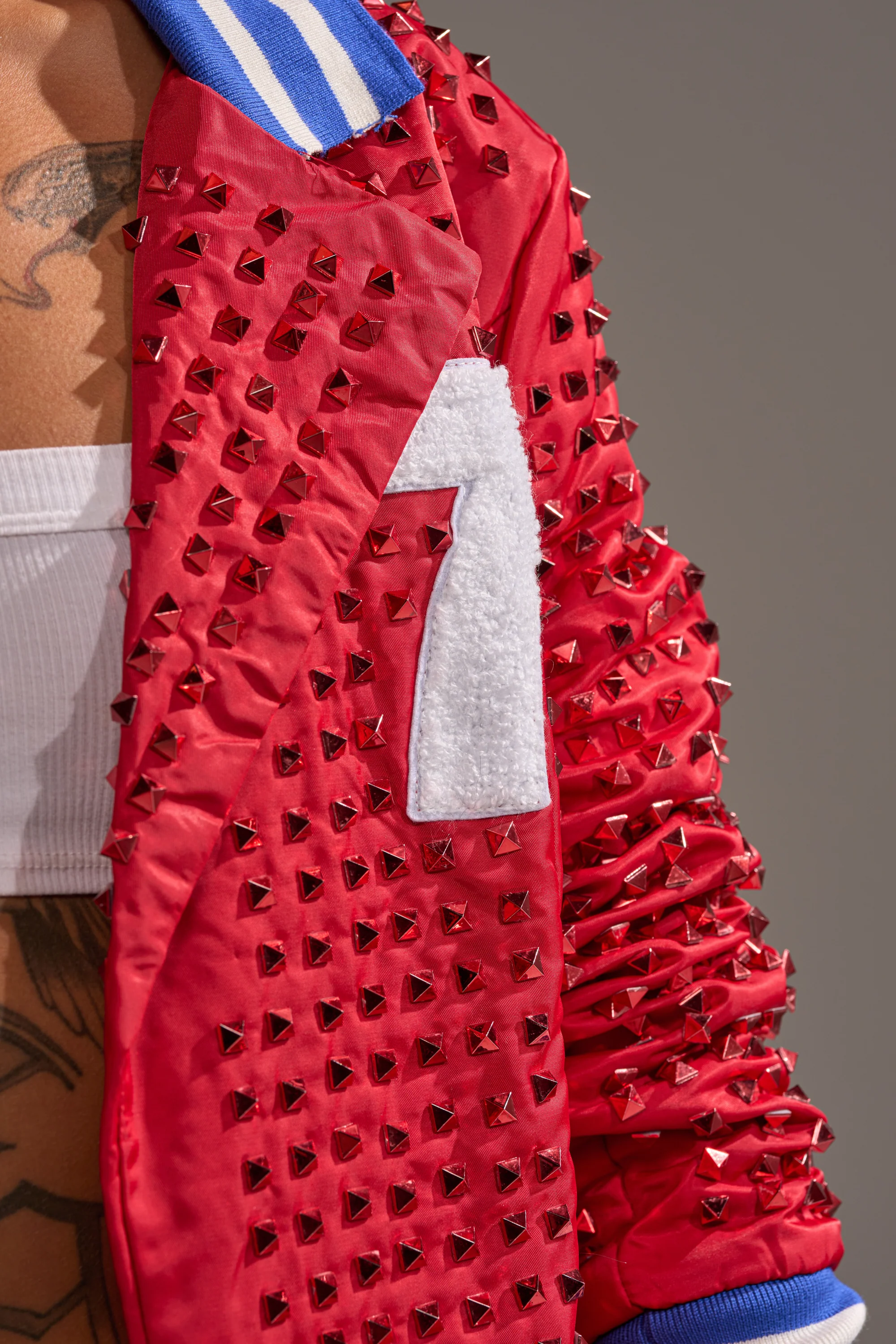 FIRST ROUND DRAFT PICK STUDDED BLAZER IN RED - Image 10