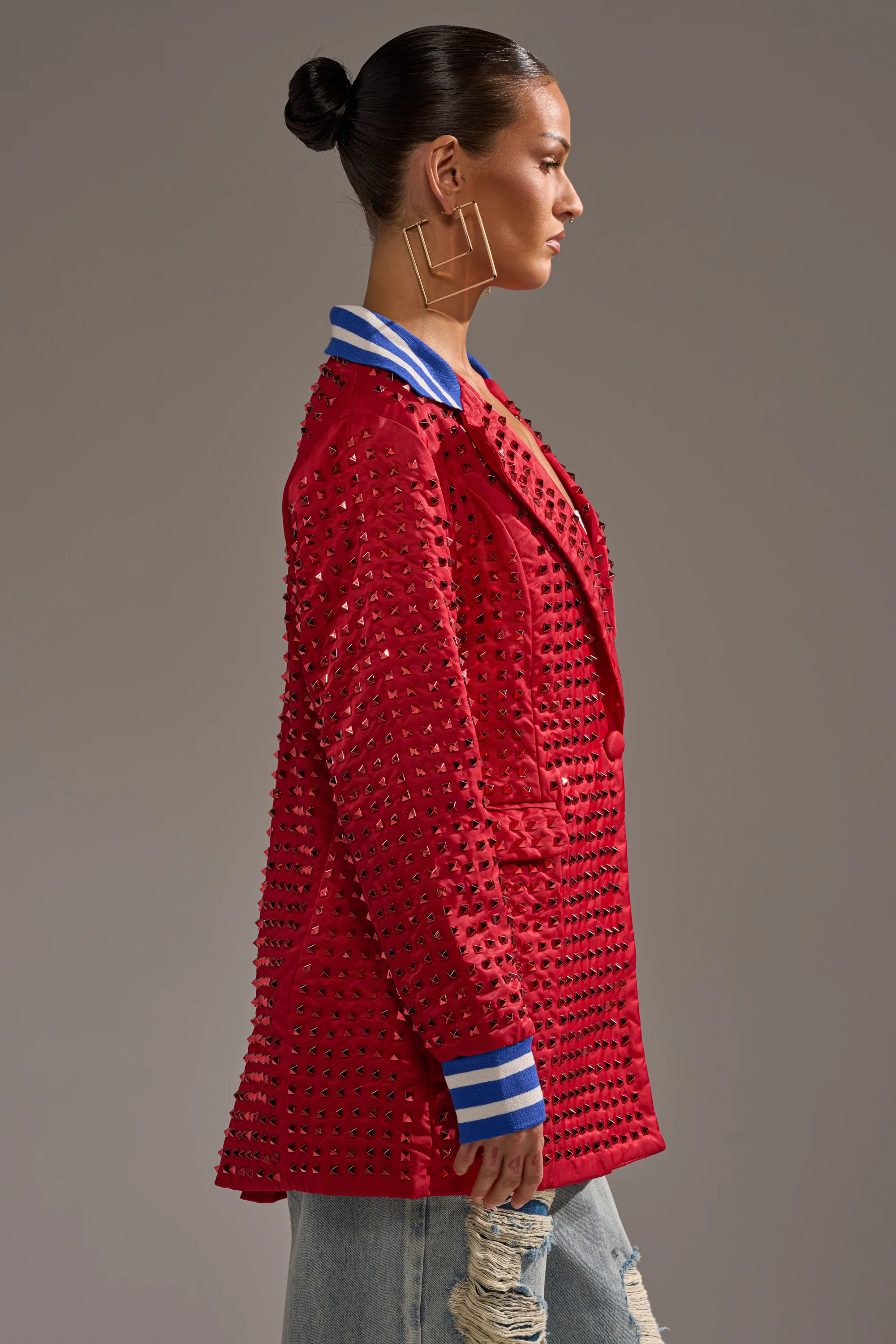 FIRST ROUND DRAFT PICK STUDDED BLAZER IN RED - Image 6