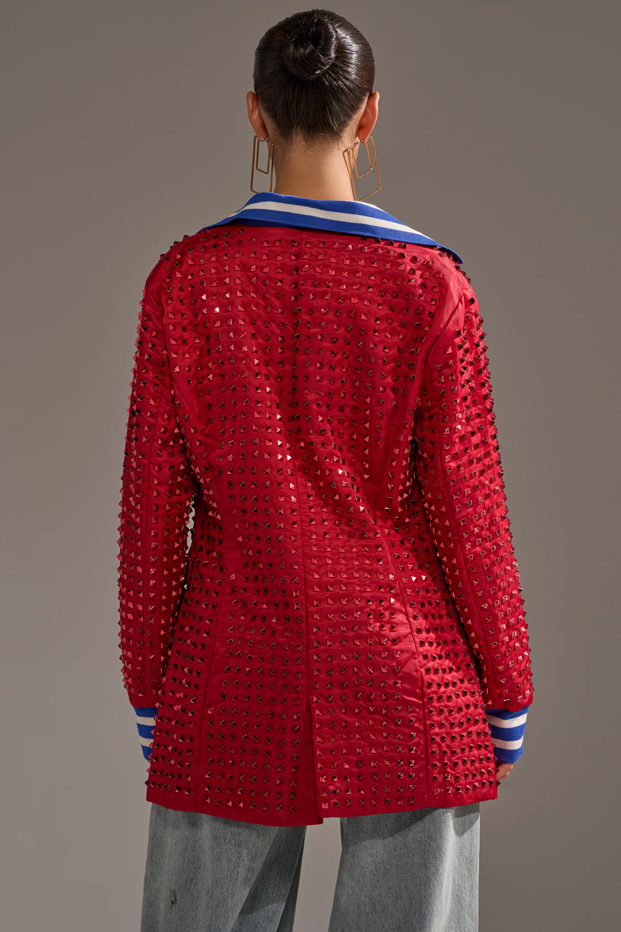 FIRST ROUND DRAFT PICK STUDDED BLAZER IN RED - Image 7
