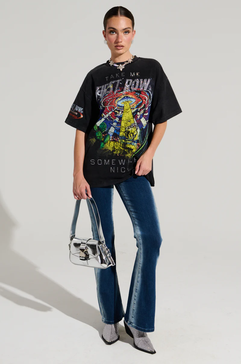 FIRST ROW MIDNIGHT RHINESTONE EMBELLISHED T-SHIRT - Image 6