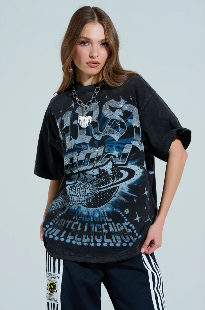 FIRST ROW RHINESTONE EMBELLISHED T-SHIRT - Image 2