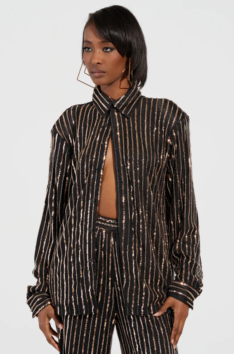FLASHING LIGHTS BUTTON DOWN BLOUSE - Image 3