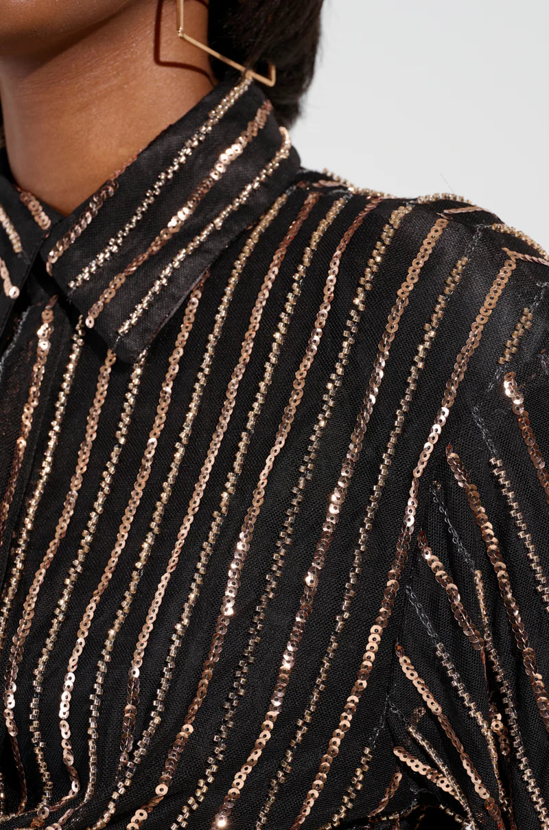 FLASHING LIGHTS BUTTON DOWN BLOUSE - Image 8