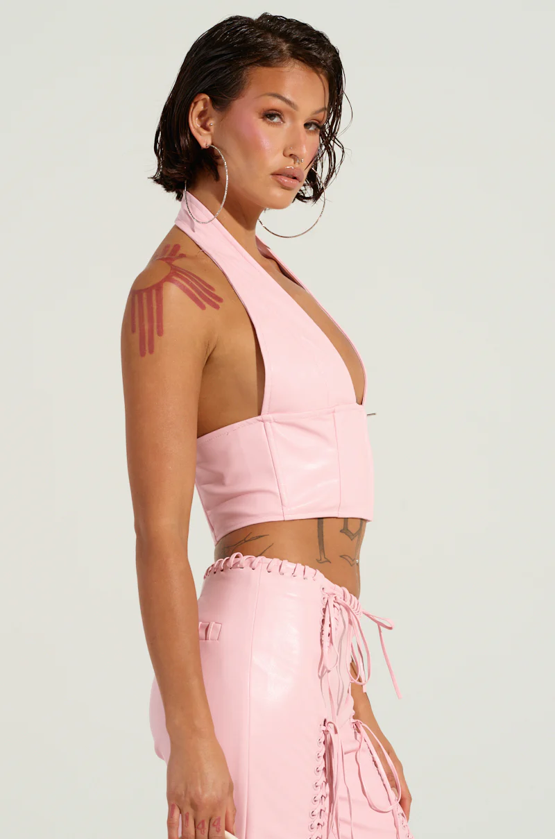 FLASHING LIGHTS FAUX LEATHER TOP - Image 3