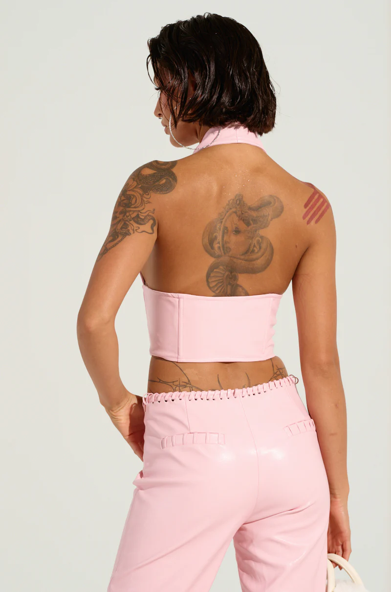 FLASHING LIGHTS FAUX LEATHER TOP - Image 4