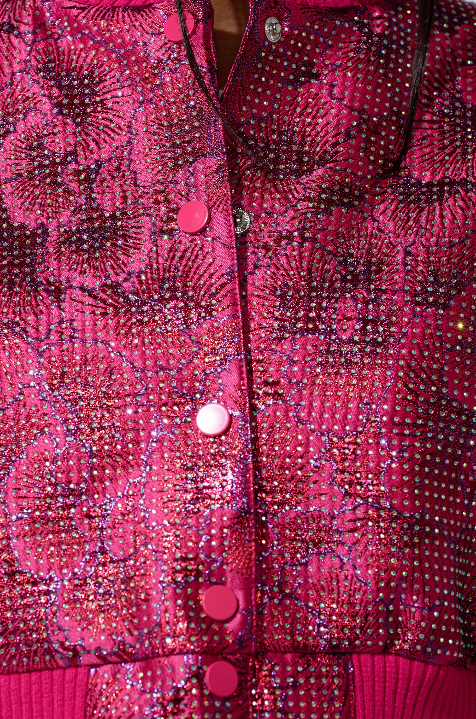 FLEUR RHINESTONE BROCADE BOMBER - Image 10