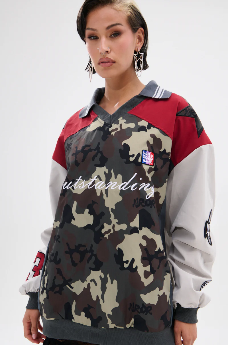 FLIP THE SWITCH PATCHWORK DETAILED JERSEY TOP - Image 2