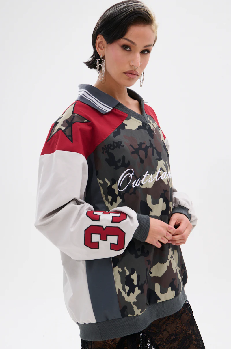 FLIP THE SWITCH PATCHWORK DETAILED JERSEY TOP - Image 3