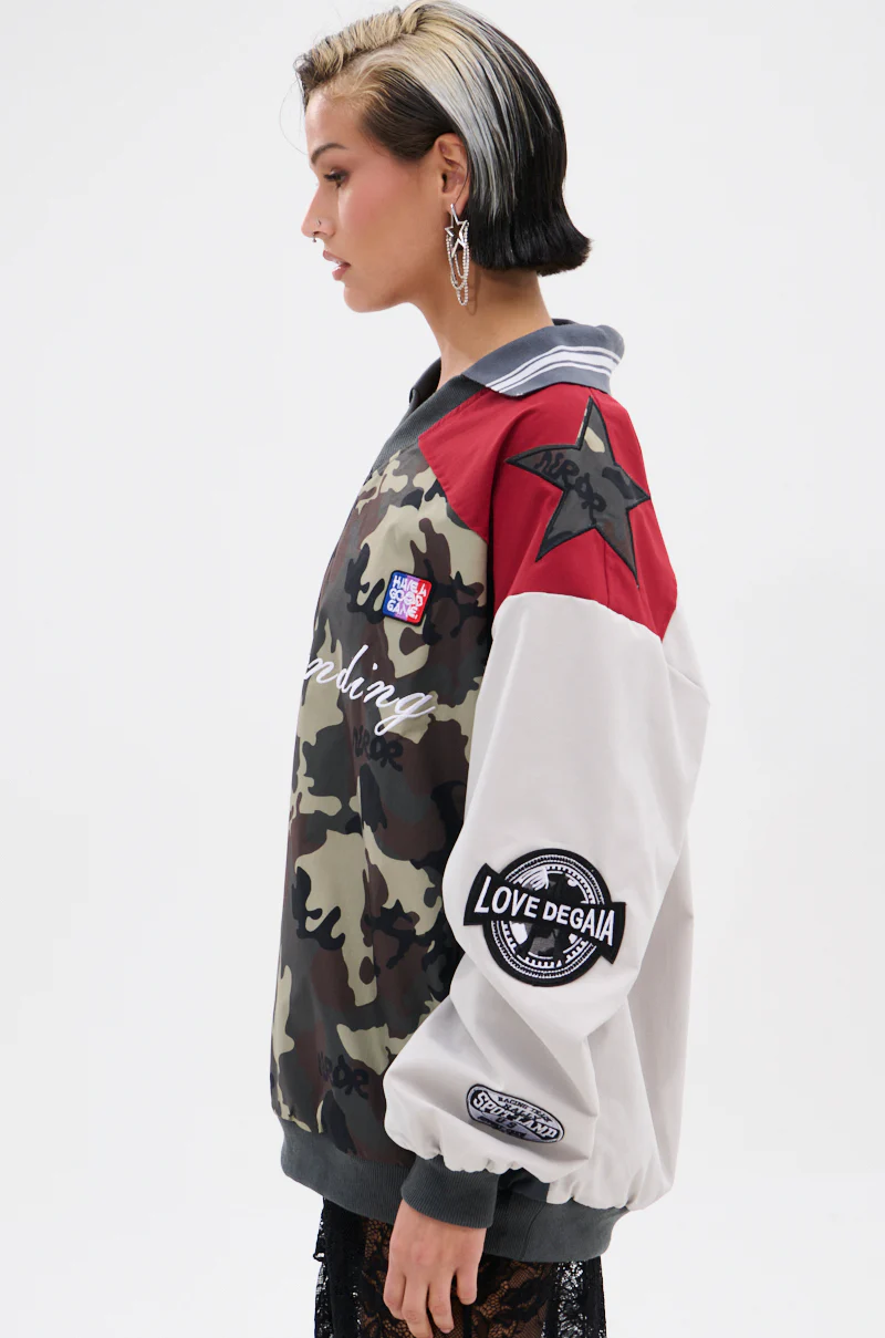 FLIP THE SWITCH PATCHWORK DETAILED JERSEY TOP - Image 5