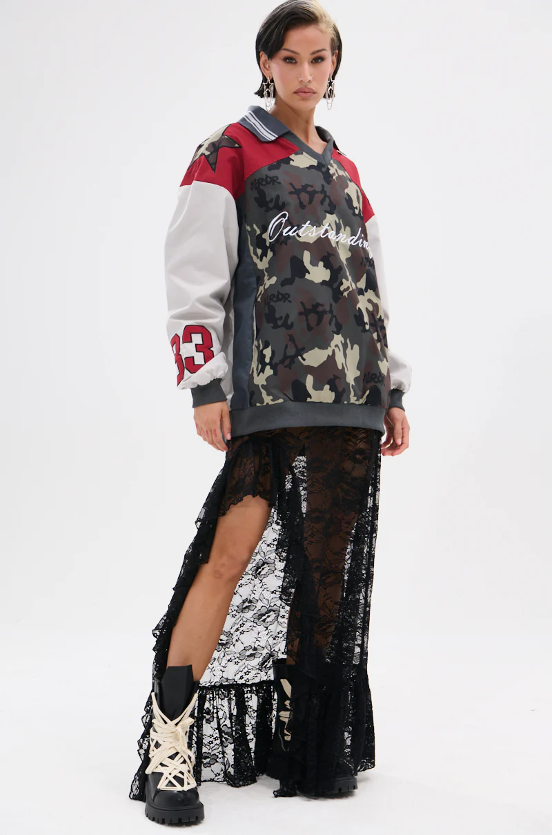 FLIP THE SWITCH PATCHWORK DETAILED JERSEY TOP - Image 7