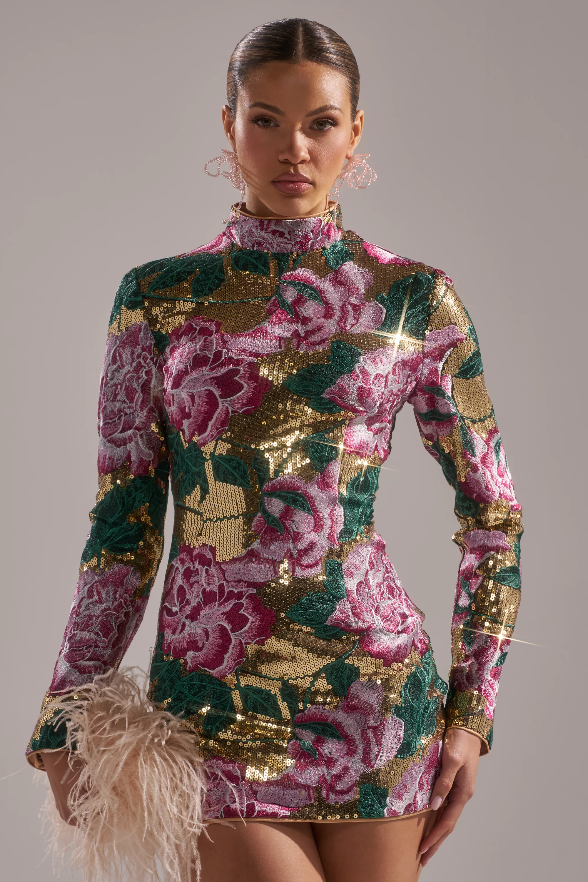 FLORAL BABY SEQUIN MINI DRESS - Image 3