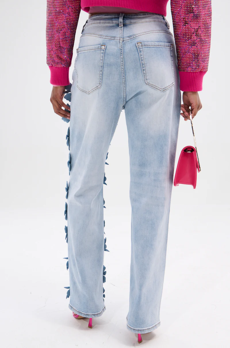 FLORAL FIELDS APPLIQUE DENIM PANTS - Image 6