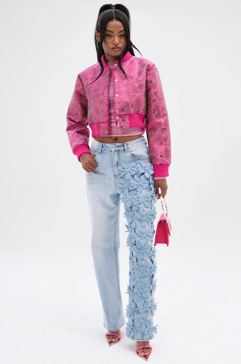 FLORAL FIELDS APPLIQUE DENIM PANTS - Image 8