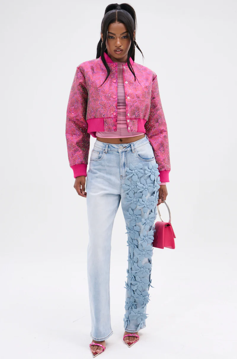 FLORAL FIELDS APPLIQUE DENIM PANTS - Image 9